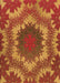 Patterned Tomato Red Rug, pat3707org