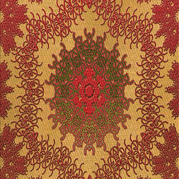Patterned Tomato Red Rug, pat3707org