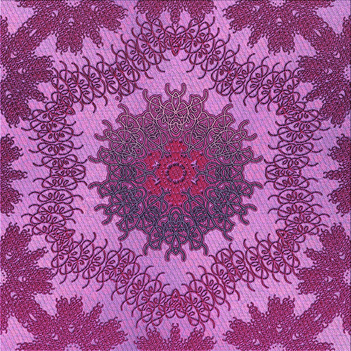 Round Patterned Medium Violet Red Pink Rug, pat3707pur