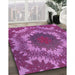 Machine Washable Transitional Medium Violet Red Pink Rug in a Family Room, wshpat3707pur