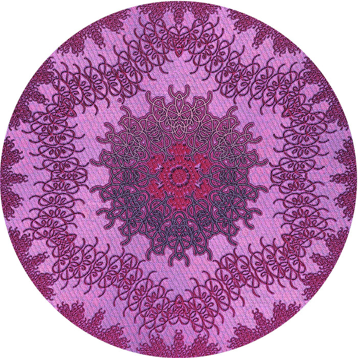 Square Machine Washable Transitional Medium Violet Red Pink Rug in a Living Room, wshpat3707pur