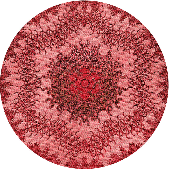 Square Patterned Red Rug, pat3707rd