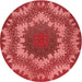 Square Patterned Red Rug, pat3707rd