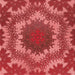 Round Patterned Red Rug, pat3707rd