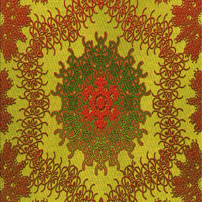 Patterned Orange Gold Rug, pat3707yw
