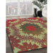 Patterned Copper Green Novelty Rug in Family Room, pat3707