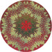 Sideview of Patterned Copper Green Novelty Rug, pat3707