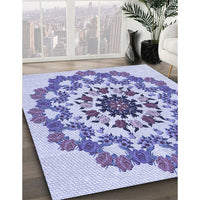 Patterned Slate Blue Rug, pat3708blu
