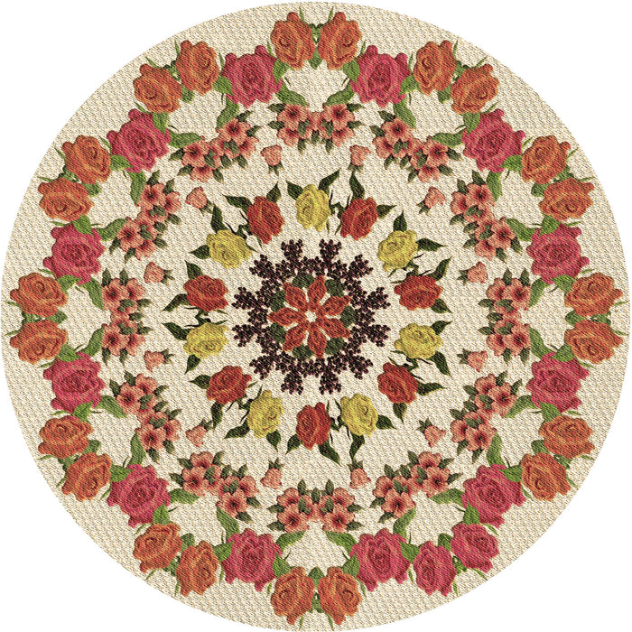 Square Machine Washable Transitional Khaki Gold Rug in a Living Room, wshpat3708brn