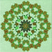 Round Patterned Light Green Rug, pat3708grn