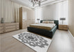 Patterned Silver Gray Rug in a Bedroom, pat3708gry