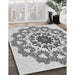 Patterned Silver Gray Rug in Family Room, pat3708gry