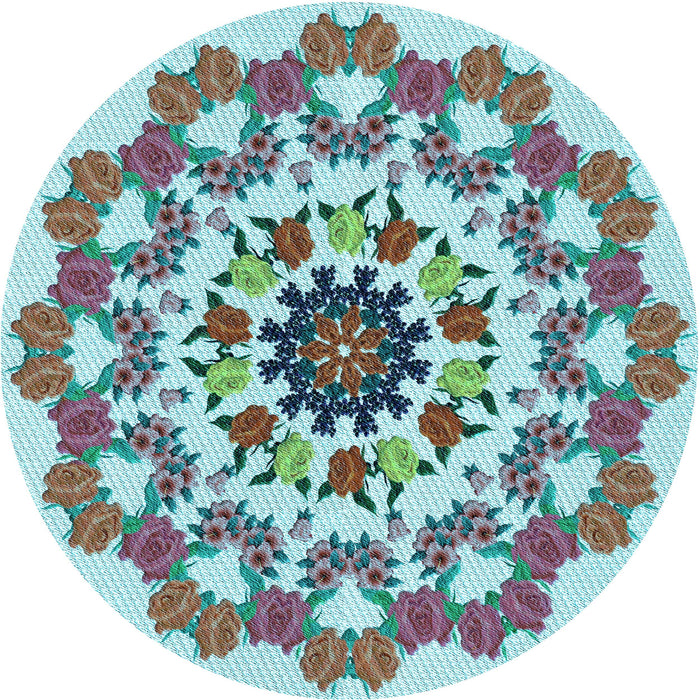 Square Patterned Blue Rug, pat3708lblu