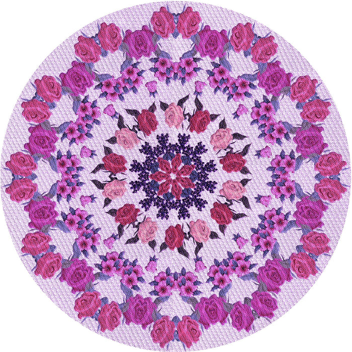 Square Machine Washable Transitional Orchid Purple Rug in a Living Room, wshpat3708pur