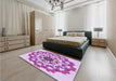 Round Machine Washable Transitional Orchid Purple Rug in a Office, wshpat3708pur