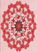 Machine Washable Transitional Deep Rose Pink Rug, wshpat3708rd