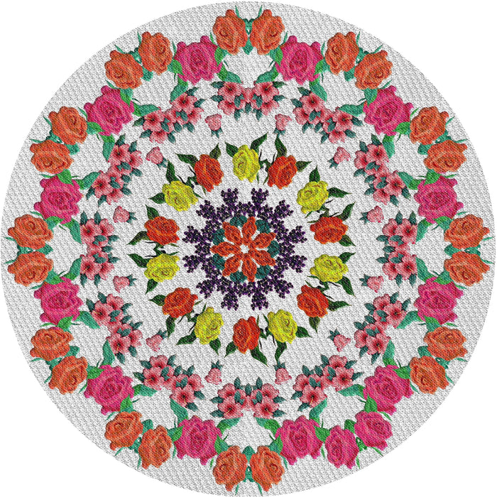 Square Machine Washable Transitional Cherry Red Rug, wshpat3708