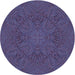 Square Machine Washable Transitional Dark Purple Rug in a Living Room, wshpat3709blu