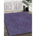 Patterned Dark Purple Rug in Family Room, pat3709blu