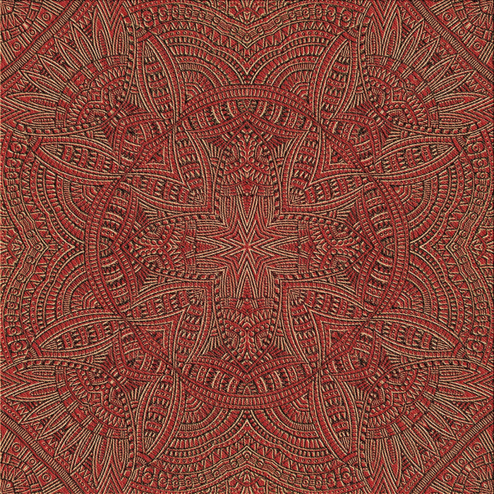 Round Machine Washable Transitional Red Rug, wshpat3709brn