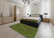 Patterned Green Rug in a Bedroom, pat3709grn