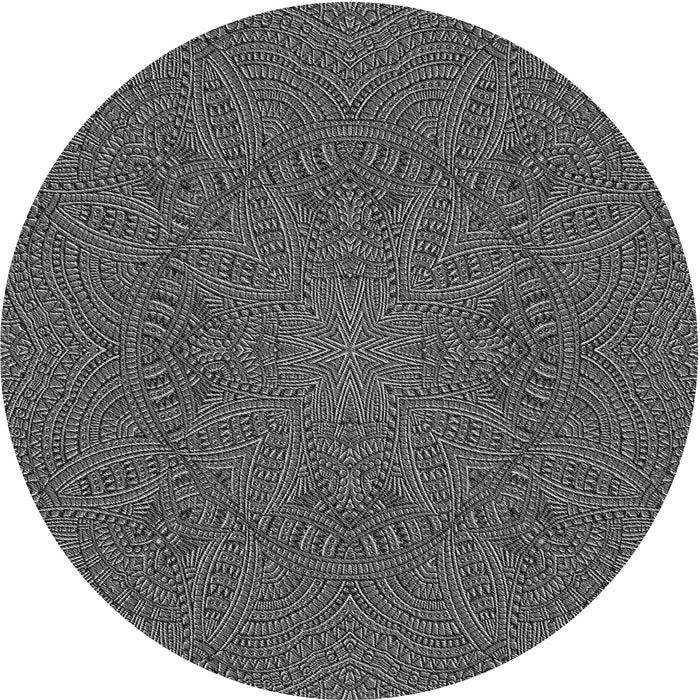 Square Machine Washable Transitional Gunmetal Gray Rug in a Living Room, wshpat3709gry