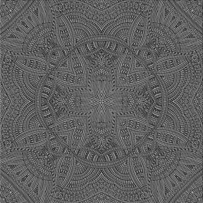 Round Machine Washable Transitional Gunmetal Gray Rug, wshpat3709gry