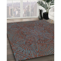 Patterned Slate Gray Rug, pat3709lblu