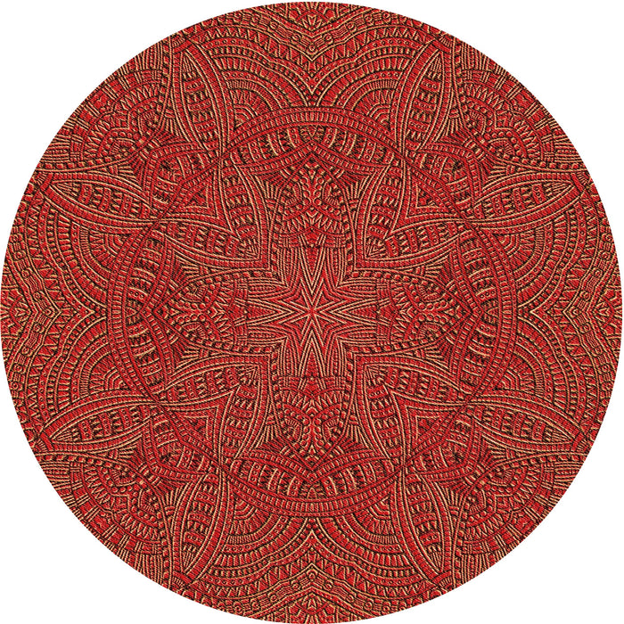 Square Patterned Red Rug, pat3709org