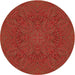 Square Patterned Red Rug, pat3709org