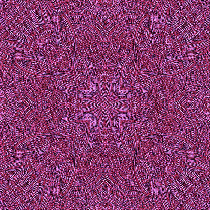 Round Patterned Orchid Purple Rug, pat3709pur
