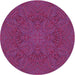 Square Patterned Orchid Purple Rug, pat3709pur