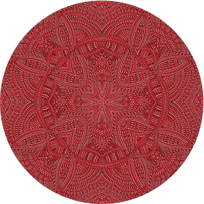 Square Patterned Red Rug, pat3709rd