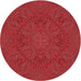 Square Patterned Red Rug, pat3709rd