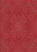 Machine Washable Transitional Red Rug, wshpat3709rd