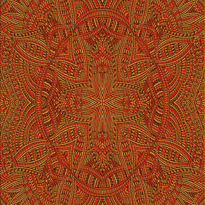 Patterned Tomato Red Rug, pat3709yw