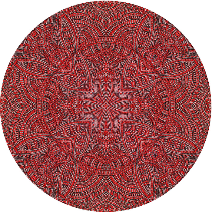 Square Machine Washable Transitional Tomato Red Rug, wshpat3709