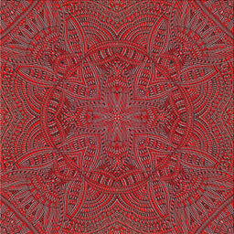 Sideview of Machine Washable Transitional Tomato Red Rug, wshpat3709