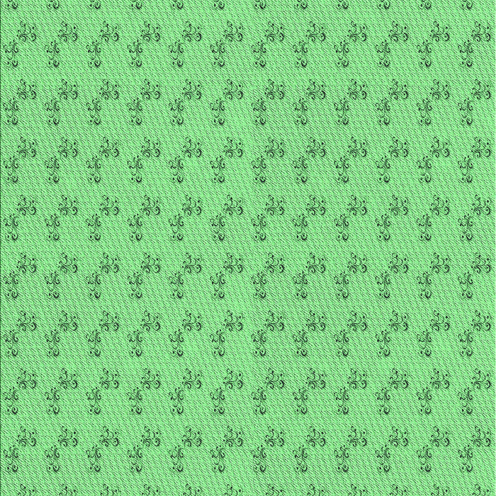 Machine Washable Transitional Green Rug, wshpat371grn