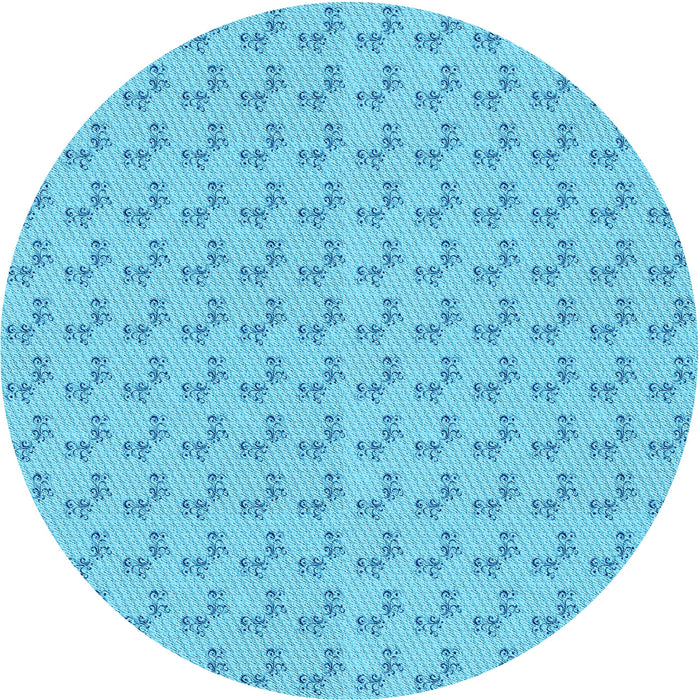 Square Patterned Deep Sky Blue Rug, pat371lblu