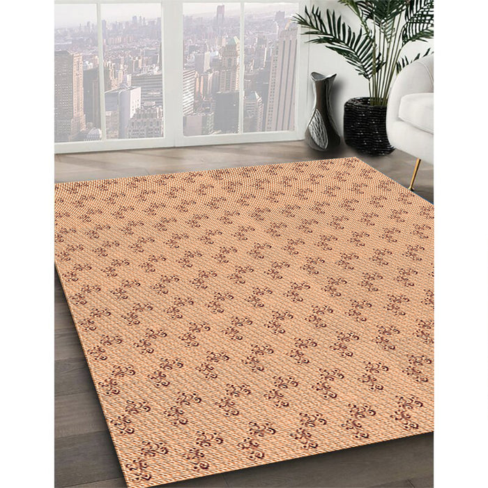 Machine Washable Transitional Orange Rug in a Family Room, wshpat371org
