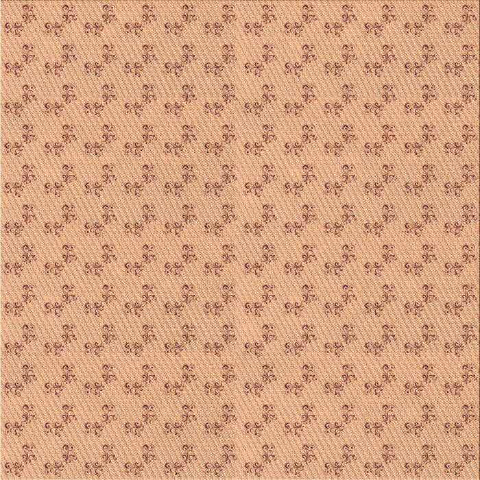 Round Patterned Orange Rug, pat371org