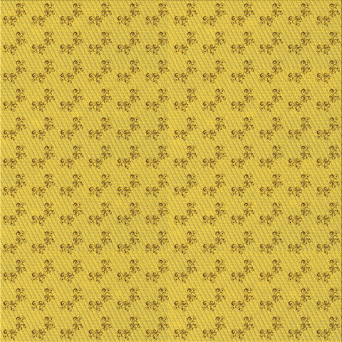 Round Patterned Golden Yellow Rug, pat371yw