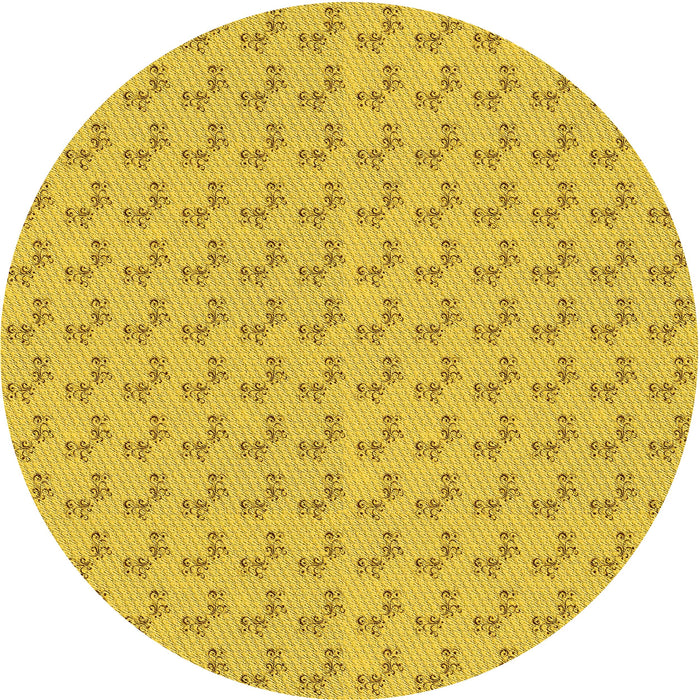 Square Machine Washable Transitional Golden Yellow Rug in a Living Room, wshpat371yw