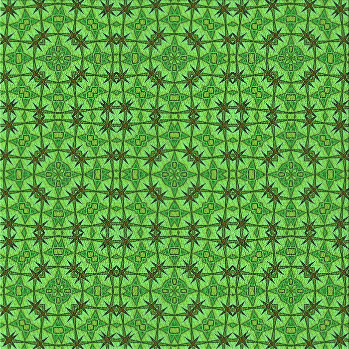 Round Machine Washable Transitional Green Rug, wshpat3710grn