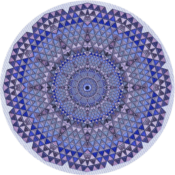 Square Patterned Deep Periwinkle Purple Rug, pat3711blu