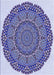 Patterned Deep Periwinkle Purple Rug, pat3711blu