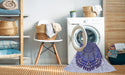 Machine Washable Transitional Deep Periwinkle Purple Rug in a Washing Machine, wshpat3711blu