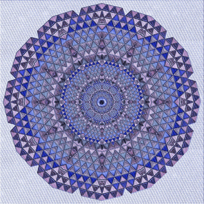 Round Machine Washable Transitional Deep Periwinkle Purple Rug, wshpat3711blu