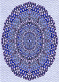 Machine Washable Transitional Deep Periwinkle Purple Rug, wshpat3711blu